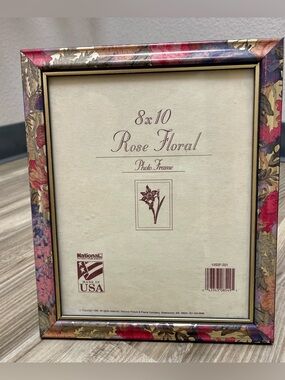 PHOTO FRAME National Co Rose Garden Plastic for 8x10” Picture Tabletop USA  EUC